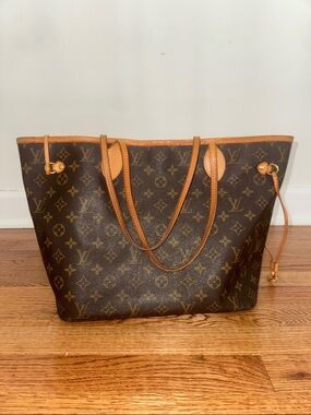 AUTHENTIC Louis Vuitton Neverful Tote in Brown and Tan